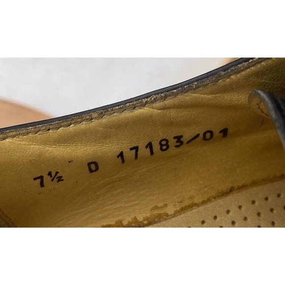 Florsheim Shoes Mens Size 7.5 Imperial Cap Toe Oxford Black Leather Made Italy - Picture 10 of 10